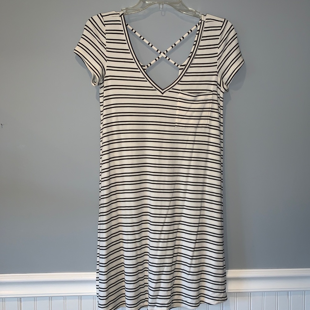 White and Black T-Shirt Dress
